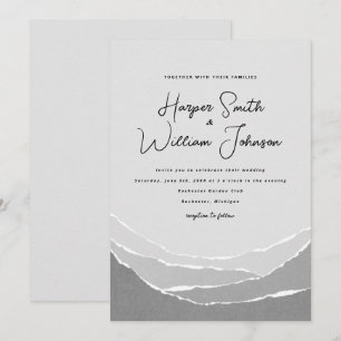 invitación a la boda de las montañas de papel roto