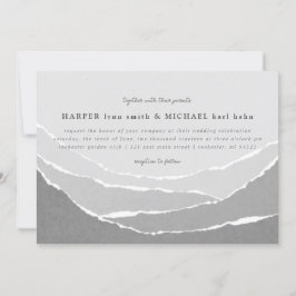 invitación a la boda de las montañas de papel roto