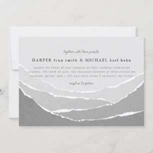 invitación a la boda de las montañas de papel roto