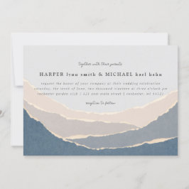 invitación a la boda de las montañas de papel roto