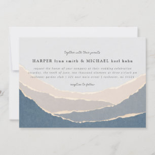 invitación a la boda de las montañas de papel roto