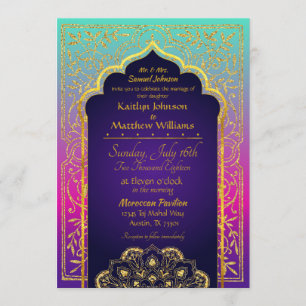 Invitación a la boda de las noches de Bollywood en