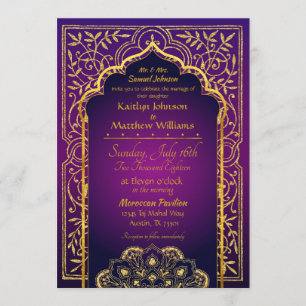 Invitación a la boda de las noches de Bollywood en