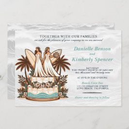Invitación a la boda de las novias de Surf