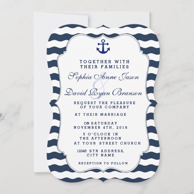 Invitación a la boda de las olas de la Marina Náut (Anverso)