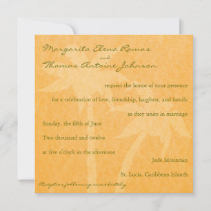 Invitación a la boda de las palmeras de playa