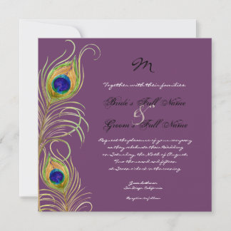 Invitación a la boda de las plumas de pavo real