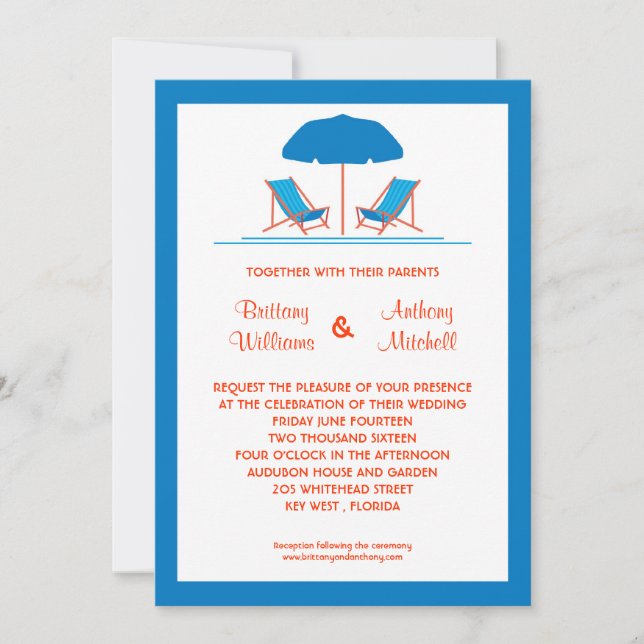 Invitación a la boda de las tumbonas (Anverso)