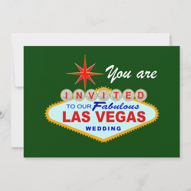 Invitación a la boda de Las Vegas VERDE (Anverso)