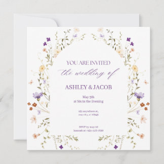 Invitación a la boda de latido floral