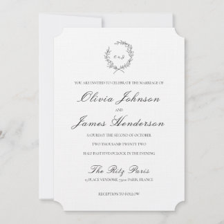 Invitación a la boda de Laurel Wreath