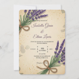 Invitación a la boda de lavanda rústica