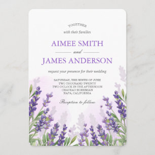 Invitación a la Boda de Lavanda Rústica Elegante F