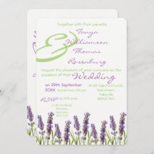 Invitación a la boda de Lavender