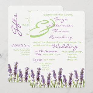 Invitación a la boda de Lavender