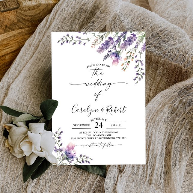 Invitación a la boda de Lavender (Lavender wedding invitation)