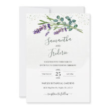 Invitación a la boda de Lavender Eucalyptus