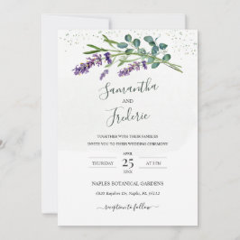 Invitación a la boda de Lavender Eucalyptus