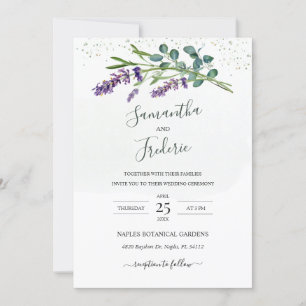 Invitación a la boda de Lavender Eucalyptus