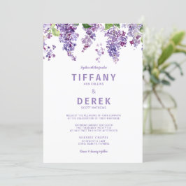 Invitación a la boda de Lavender Lilac