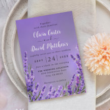 Invitación a la boda de Lavender Purple Florals