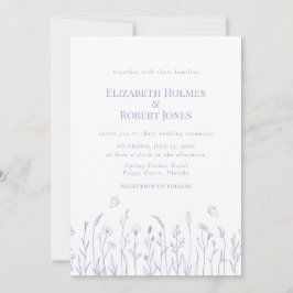 Invitación a la boda de Lavender Purple Wildflower