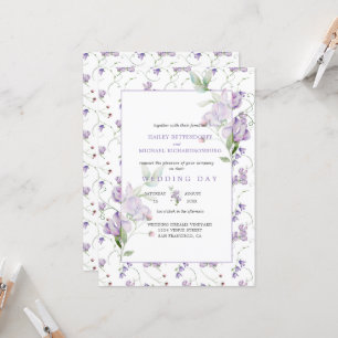 Invitación a la boda de Lavender Sweet Peas
