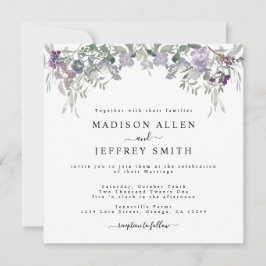 Invitación a la boda de Lavender Wildflower & Gree
