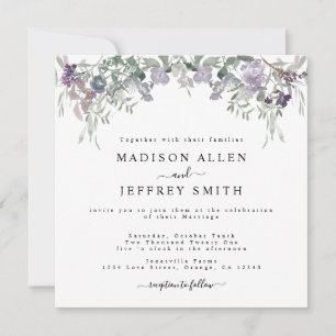 Invitación a la boda de Lavender Wildflower & Gree