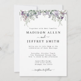 Invitación a la boda de Lavender Wildflower & Gree