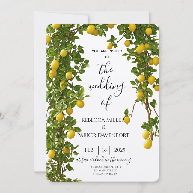 Invitación a la boda de Lemon Grove Romance (Anverso)