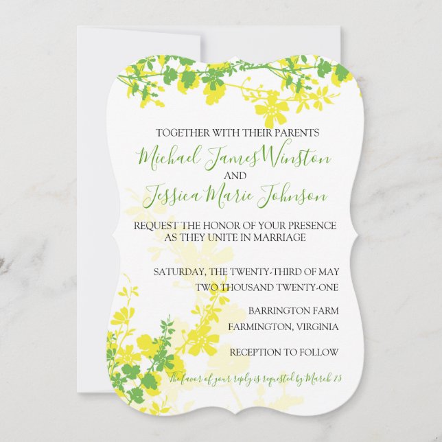 Invitación a la boda de Lemon Lime Vines (Anverso)