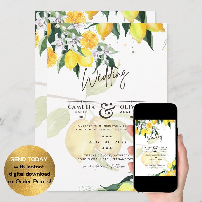 Invitación a la boda de Lemones Amarillos de Cítri (Subido por el creador)