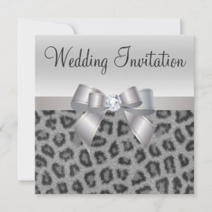 Invitación a la boda de leopardo, bodas y diamante