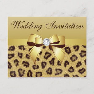 Invitación a la boda de leopardo, bodas y diamante