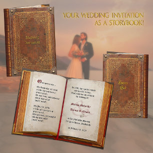 Invitación a la boda de libros antiguos (personali