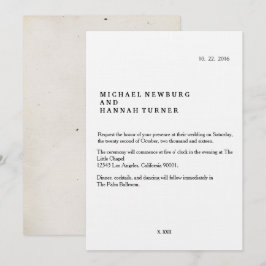 Invitación a la boda de libros de época