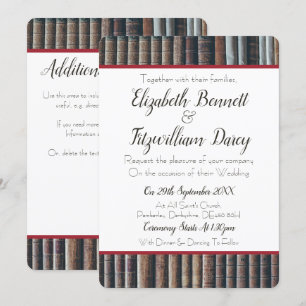 Invitación a la boda de libros de época