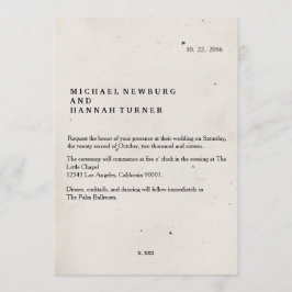 Invitación a la boda de libros de época