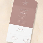 Invitación a la boda de Lihue<br><div class="desc">El diseño de esta invitación a la boda es una mezcla perfecta de elegancia y de ambiente de playa. El principal atractivo de la invitación es un pequeño motivo de estrella blanca que se sitúa en el centro del fondo de color terracota. El motivo de la estrella de mar está...</div>