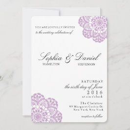 Invitación a la boda de Lilac Purple Lace Doily