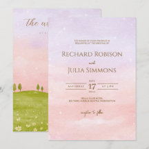 Invitación a la boda de LILAC / Púrpura acuarela