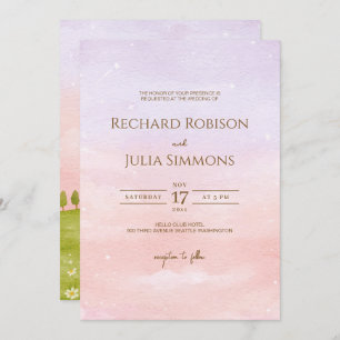 Invitación a la boda de LILAC / Púrpura acuarela
