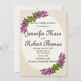 Invitación a la boda de Lilac y Cream