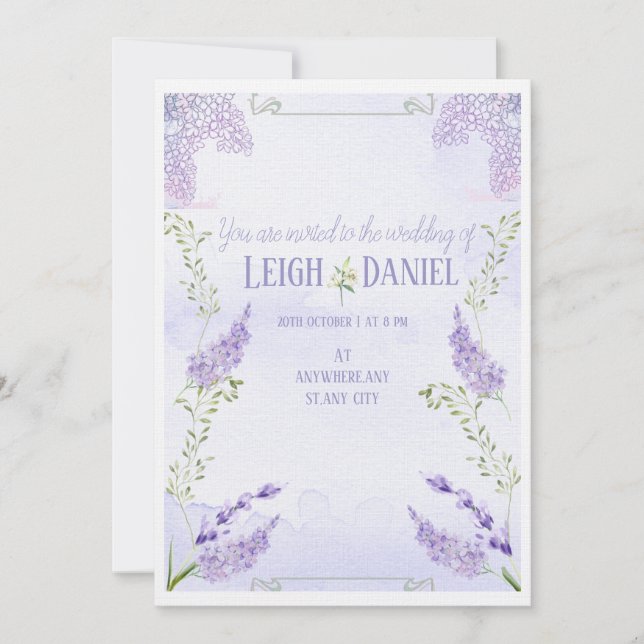 Invitación a la boda de Lilacs (Anverso)