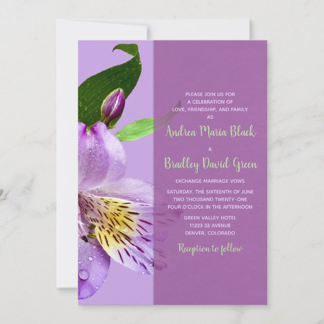 Invitación a la boda de Lily Peruana (Anverso)