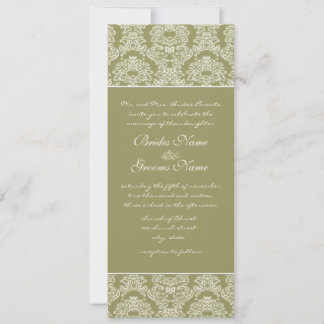 Invitación a la boda de Lime Damask Swirls