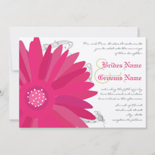 Invitación a la boda de Lime y Fuchsia Gerber Dais