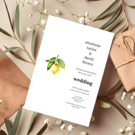 Invitación a la boda de limón amarillo