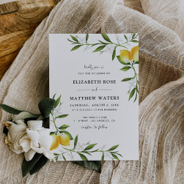 invitación a la boda de limón limonero acuático